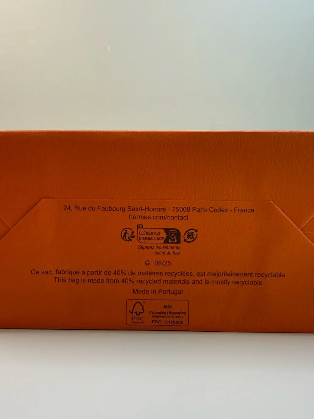 Hermès Orange Shopping Gift Bag Ribbon Luxury Boutique Packaging Set